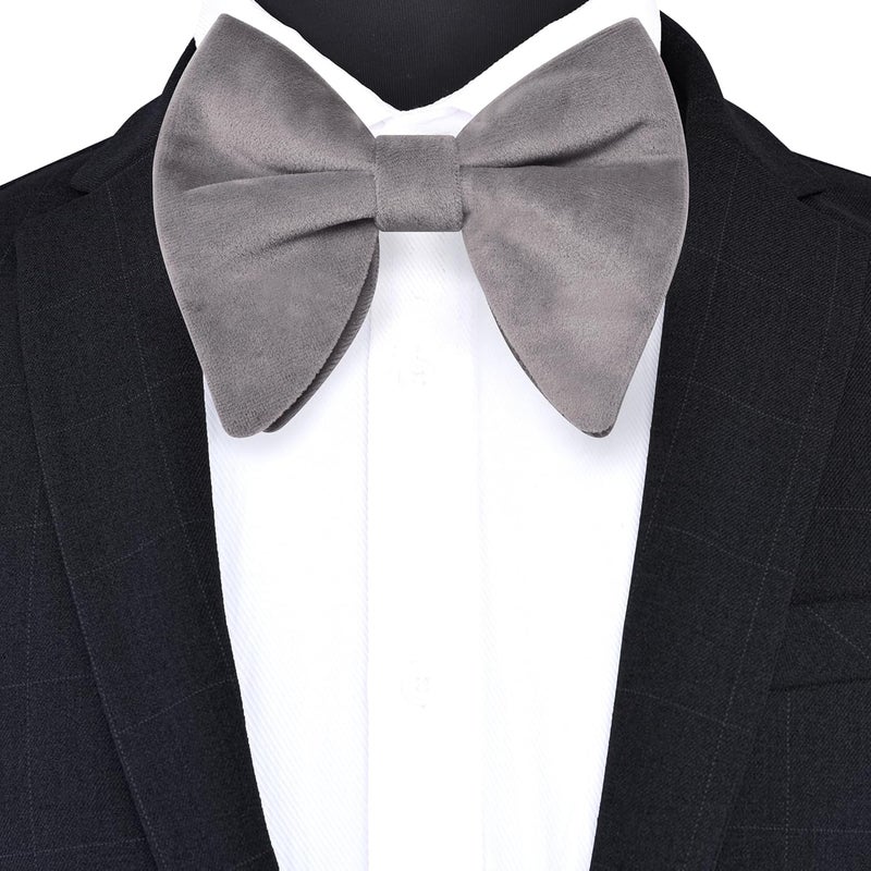 Branduce Velvet Bow Ties for Men Oversize Pre-tie Bowtie Tuxedo Bowties for Wedding - Image 2